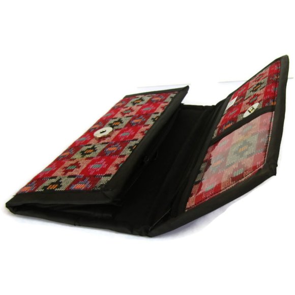 NEW ~ Womens Wallet Boho Hippie Handmade in Nepal Snap Stud Close 21cm x 11cm - Picture 3 of 5